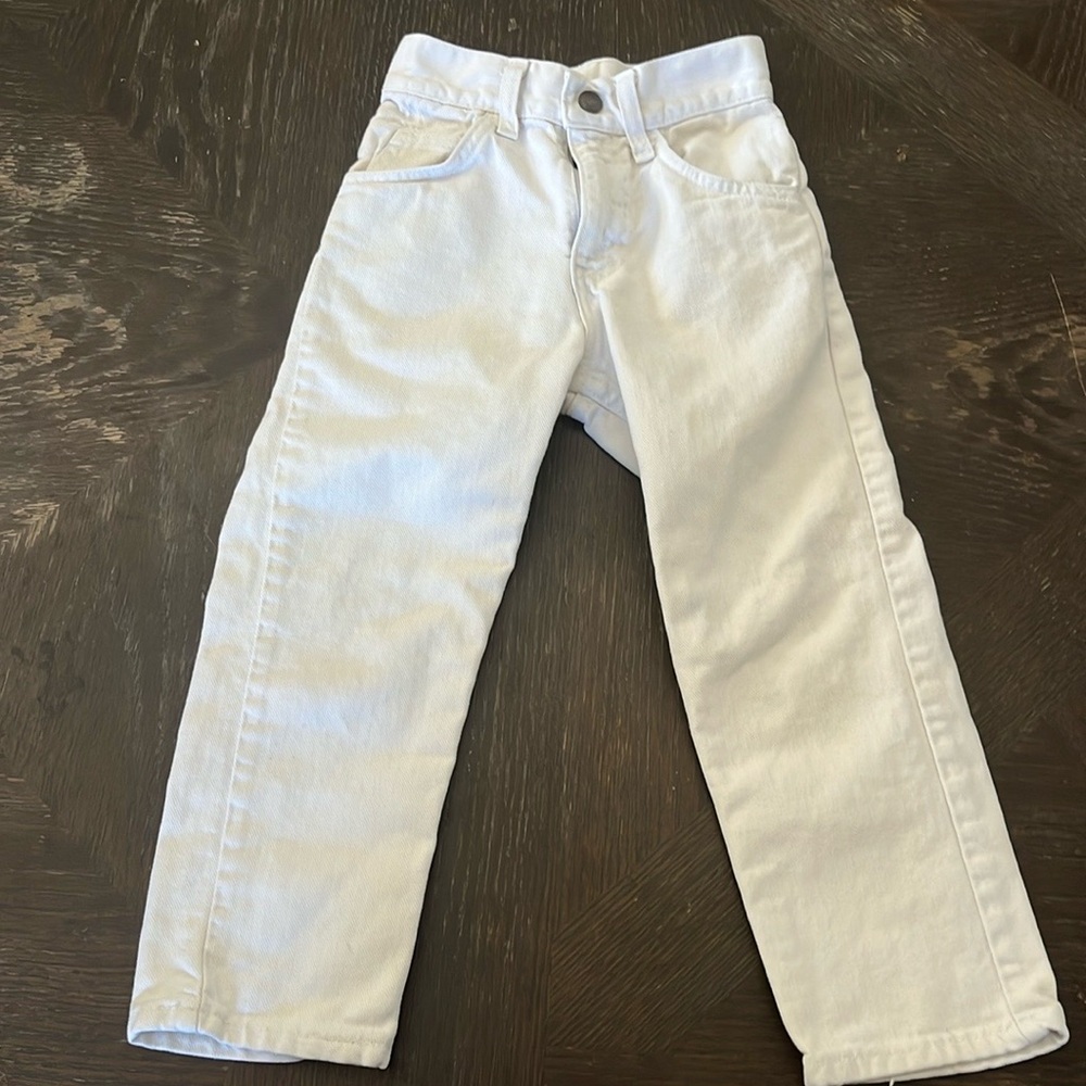 Vintage white denim Levi’s.